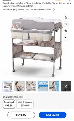 Sweeby changing table portable on wheels