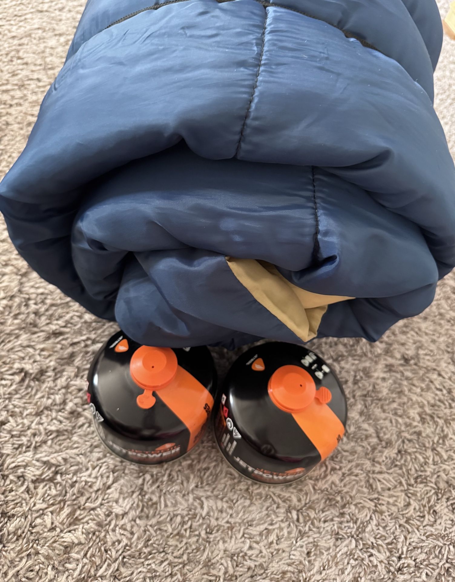 Camping Bundle – Sleeping Bag + 2 New Jetboil Fuel Canisters