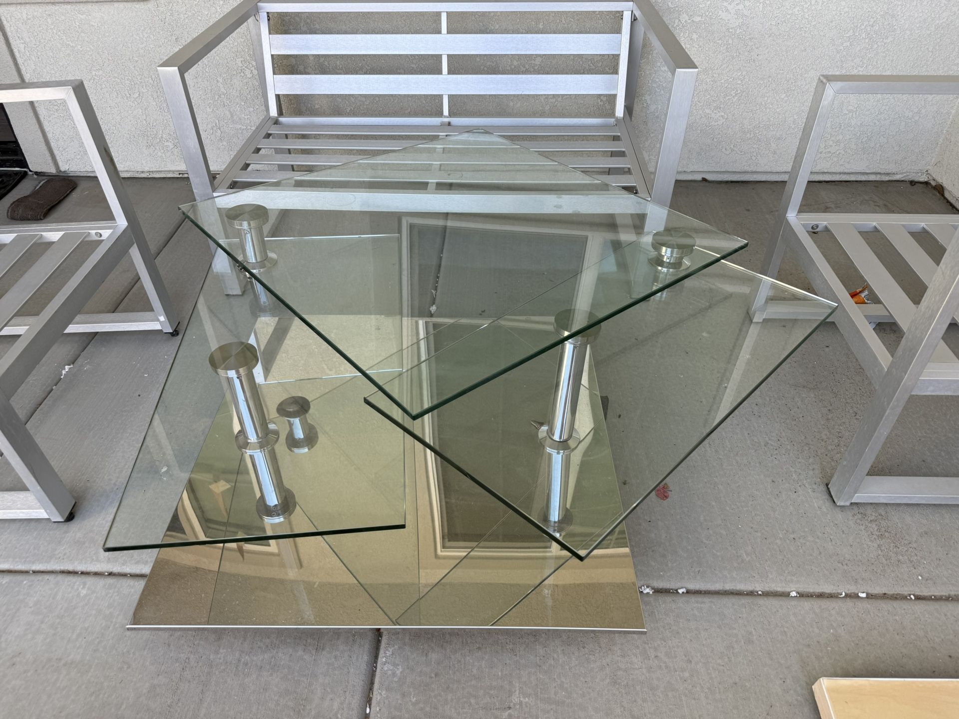 Milan Lillyana Clear Glass Modern Coffee Table