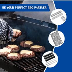 Heat Plate Flame Tamer & Grill Burner for Pit Boss Pro Series 1100 Parts, Pit Boss Pro Series 1100 Wood Pellet & Gas Combo Grill Replacement Parts, t