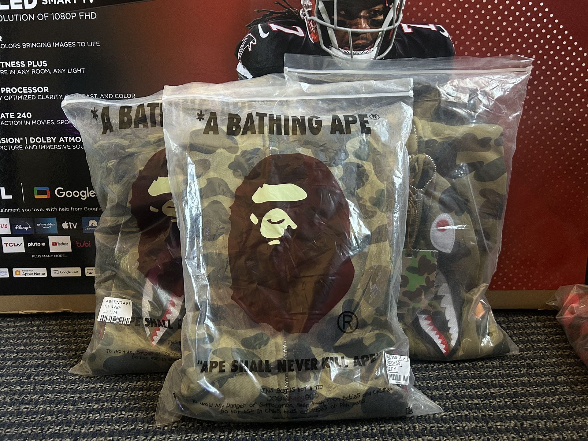 Camo AND Red BAPE SHARK HOODIES
