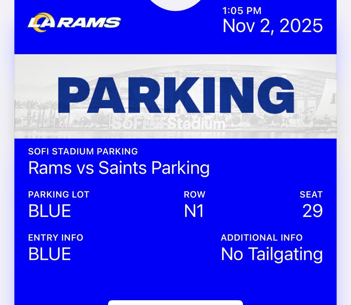 LA Rams parking November 2