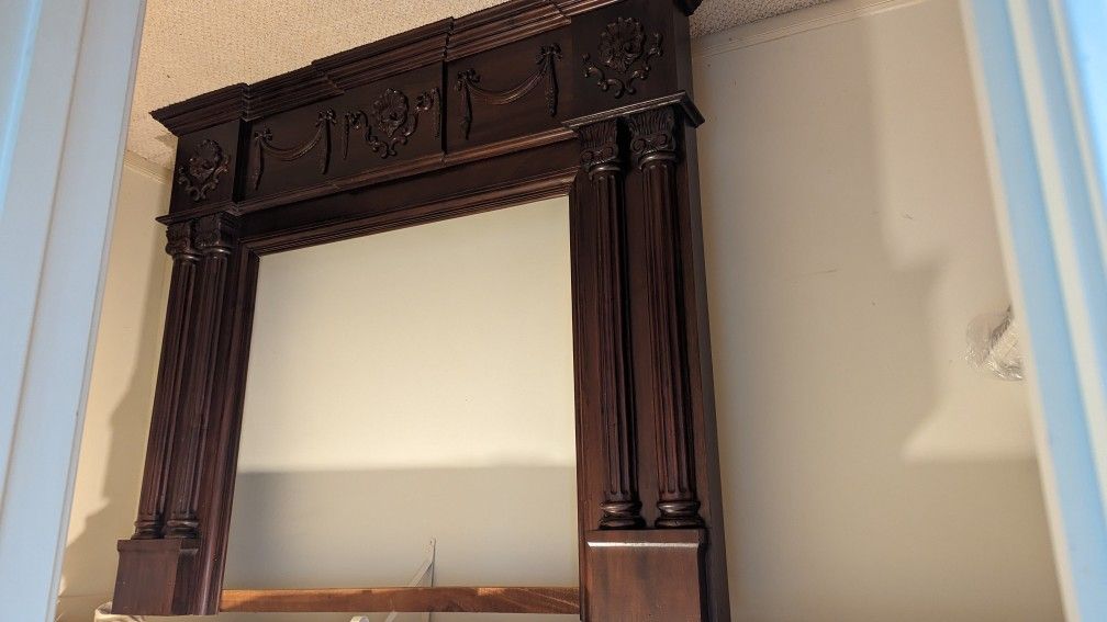 Large Mahogany wood Mantel