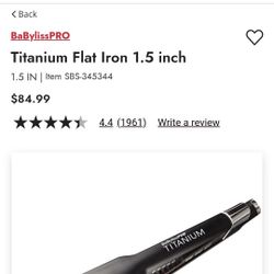 Titanium Flat Iron 1.5 Inches 
