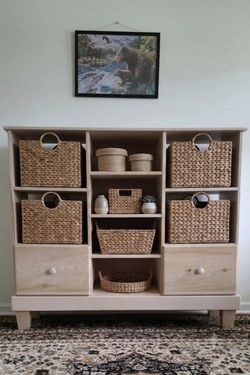 Solid Wood Storage Console Cabinet