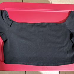 Black Over The Shoulder Crop Top 