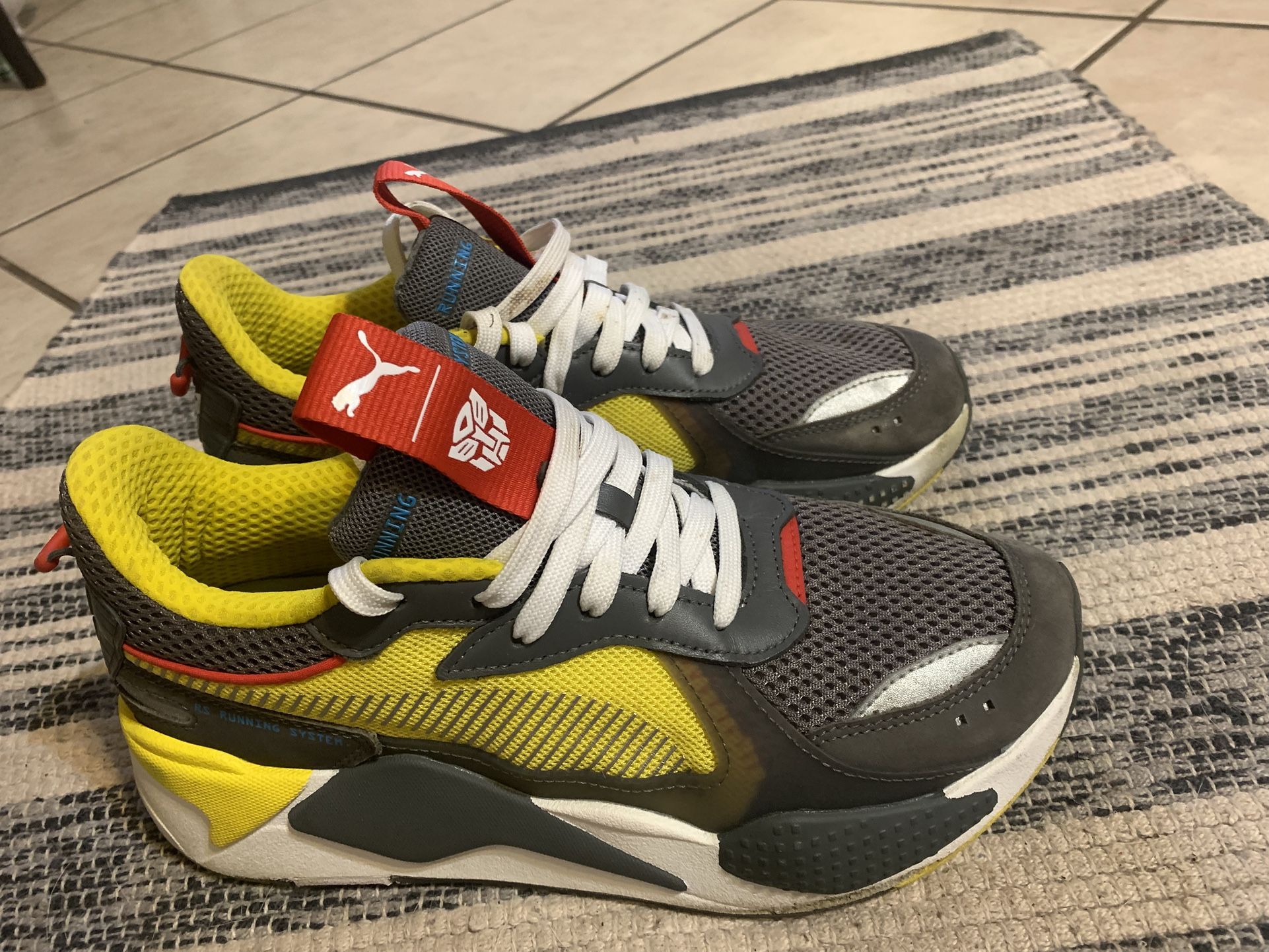 Puma RS-X TRANSFORMERS Shoes Bumblebee Yellow Gray Sneakers Men Sz 8
