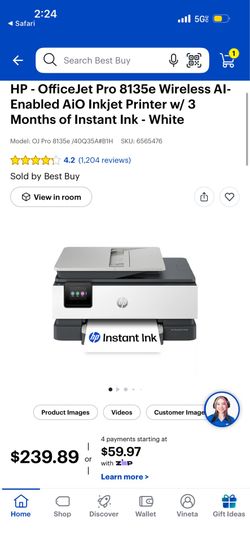 Brand new OfficeJet Pro 8135 printer .