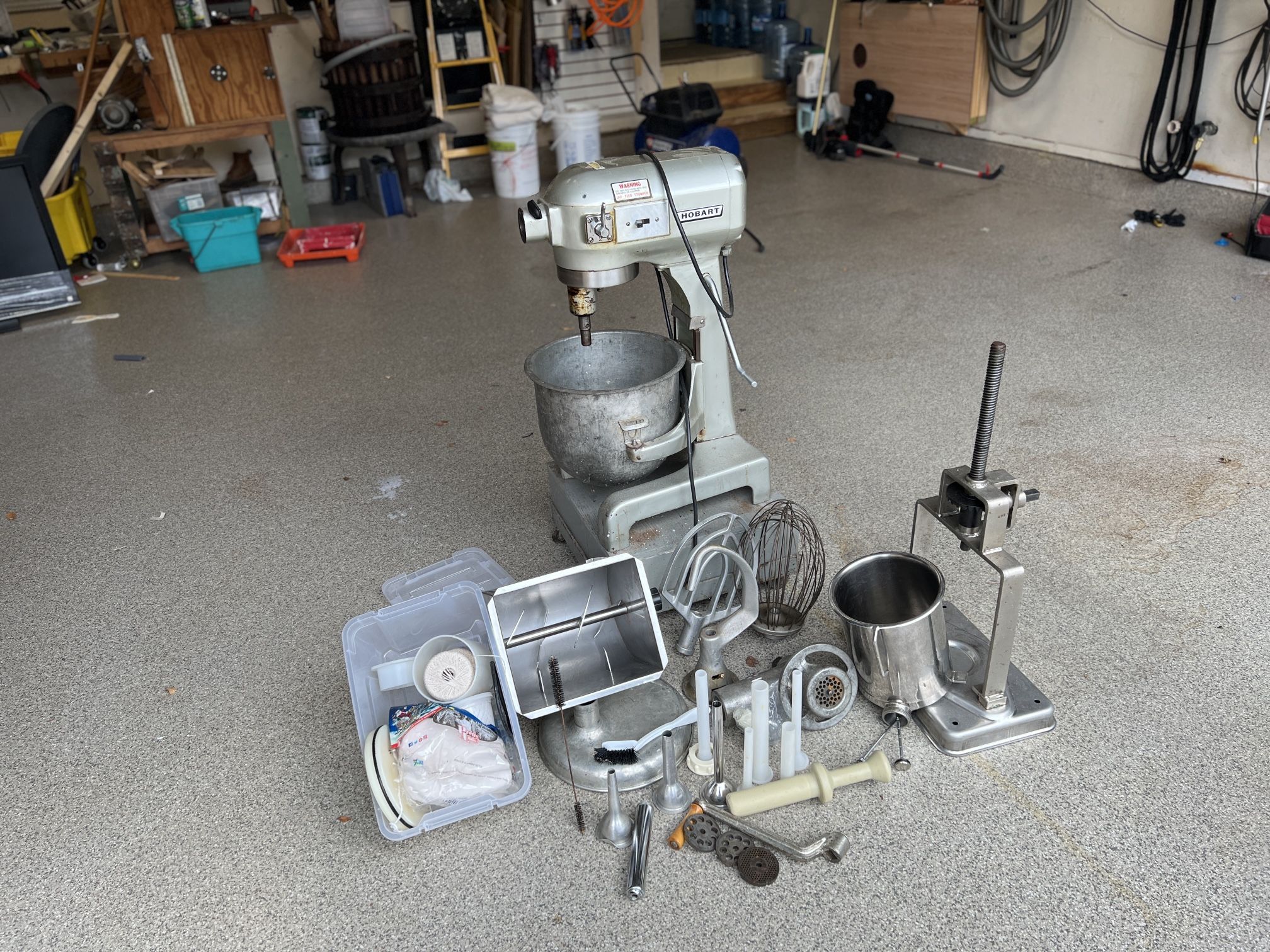 Hobart mixer With sausage Maker And Attachments