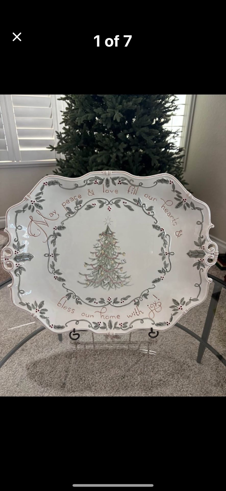 Large Christmas Platter that can be either used as a platter or decoration.