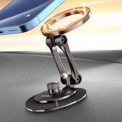 Phone Mount, All Metal Strong Magnet Magnetic Phone Holder for Car Dashborad and Tesla Model 3/Y/S/X, Foldable Hidden for MagSafe Car Mount Fit for iP