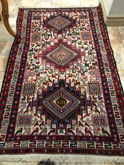 Handmade Rug From Iran 6ft By 4ft Silk And Wool Material