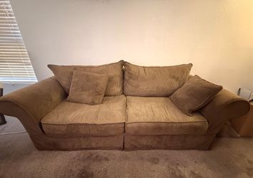 Two-Seat Sofa with Throw Pillows