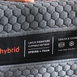 King Layla Hybrid Flippable Mattress And Boxspring 