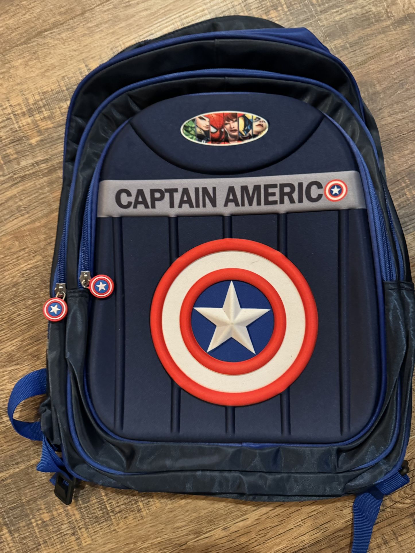 Brand new Captain America Backpack. Lots Of Pockets & Very Spacious. Made very well.