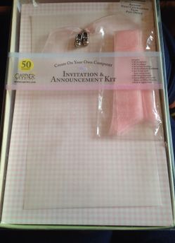 Baby girl invitation and announcement kit
