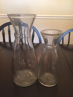 Liter and 1/2 Liter Glass Containers Bottles Vases