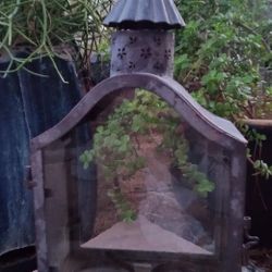  Metal Candle Holder, Glass Door