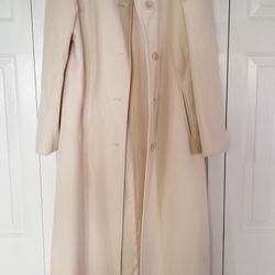 Cream  Calf Length Coat