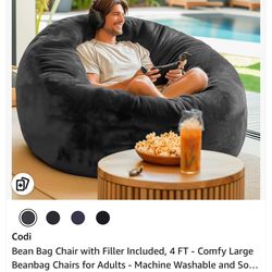 Bean Bag Chair, Gray
