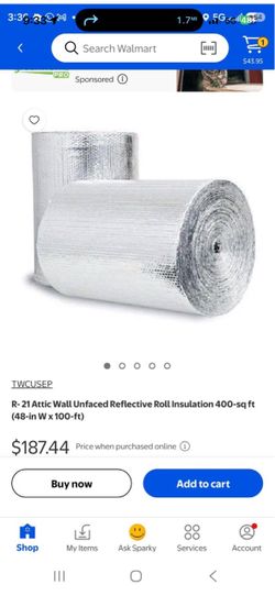R- 21 Attic Wall Unfaced Reflective Roll Insulation 400-sq ft (48-in W x 100-ft)