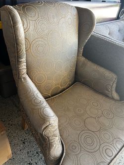 Wingback Accent Chair with Circle Pattern