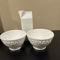 Primogero Cereal Bowls With Ceramic Milk