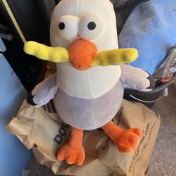 Seagull With a French Fry In It Mouth Plushie 