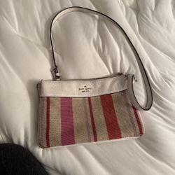 Kate Spade Leila Striped Canvas Triple Gusset Crossbody Bag Pink/Orange/Tan