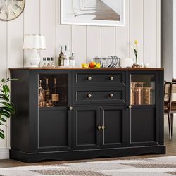 Black sideboard buffet storage cabinet tv stand