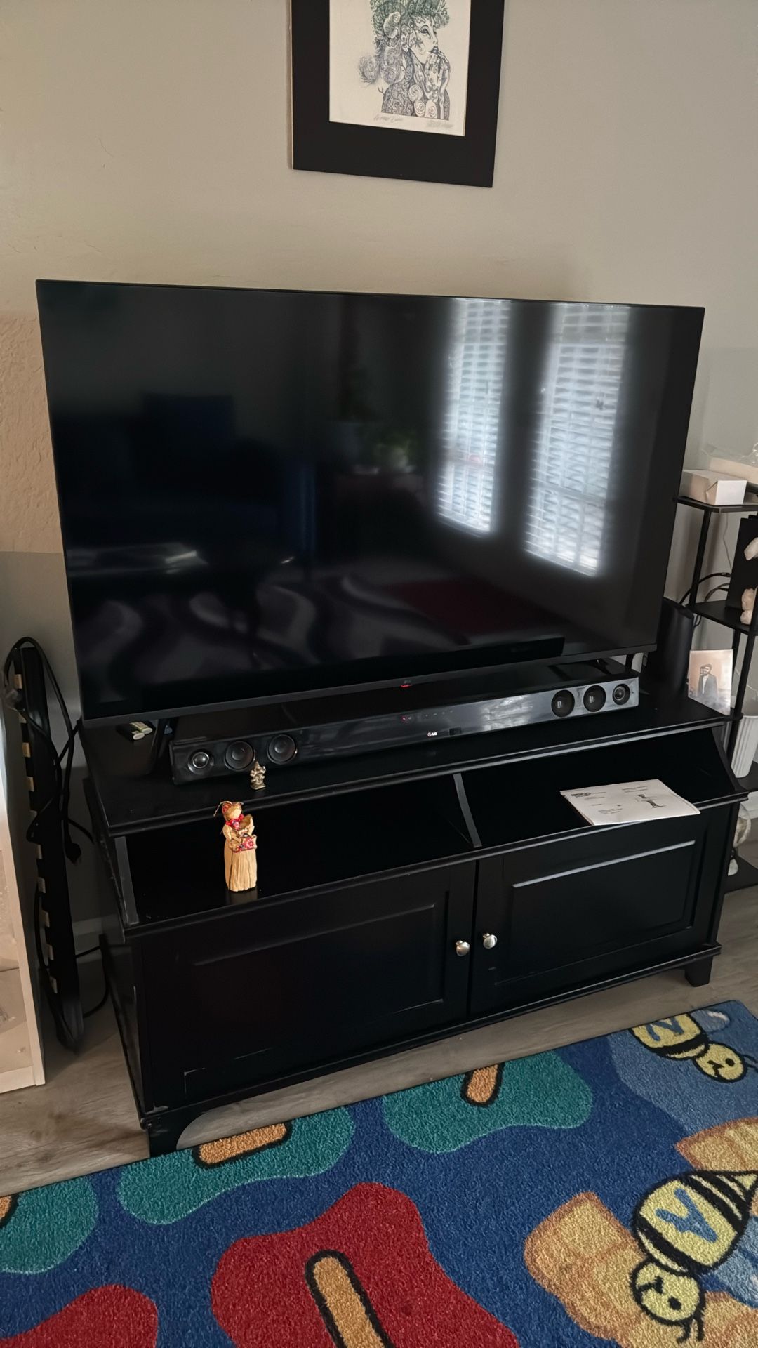 55 Inch LG tv With Beautiful Wooden Base