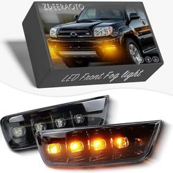 New And Well Packaged Upgrade LED Front Bumper Fog light DRL Amber Sequential Turn Signal Lamp Feature Kit for Toyota 4runner 2003 2004 2005 Replaceme