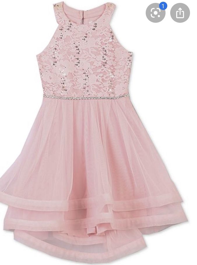 NWT Girls Pink Lace Sleeveless Summer Dress SZ6 Outfit Kids Spring Clothes