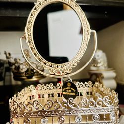 Bath & Body Works Bridgerton Swiveling Jelwled Gold  Mirror 