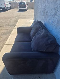 Dark Blue Fabric 3-Seat Sofa