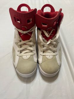 Air Jordan 6 White Red High-Top Sneakers