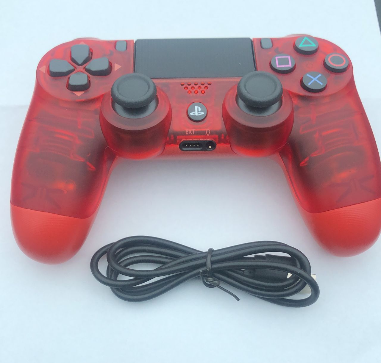 Dualshock Controller Play Station 4 Transp red  With usb cable