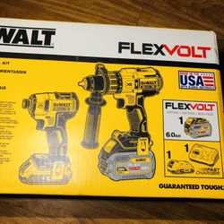 DEWALT 20-Volt MAX Lithium-Ion Cordless Brushless Combo Kit W/ FLEXVOLT and 20-Volt Battery and FAST Charger. New In the Box!
