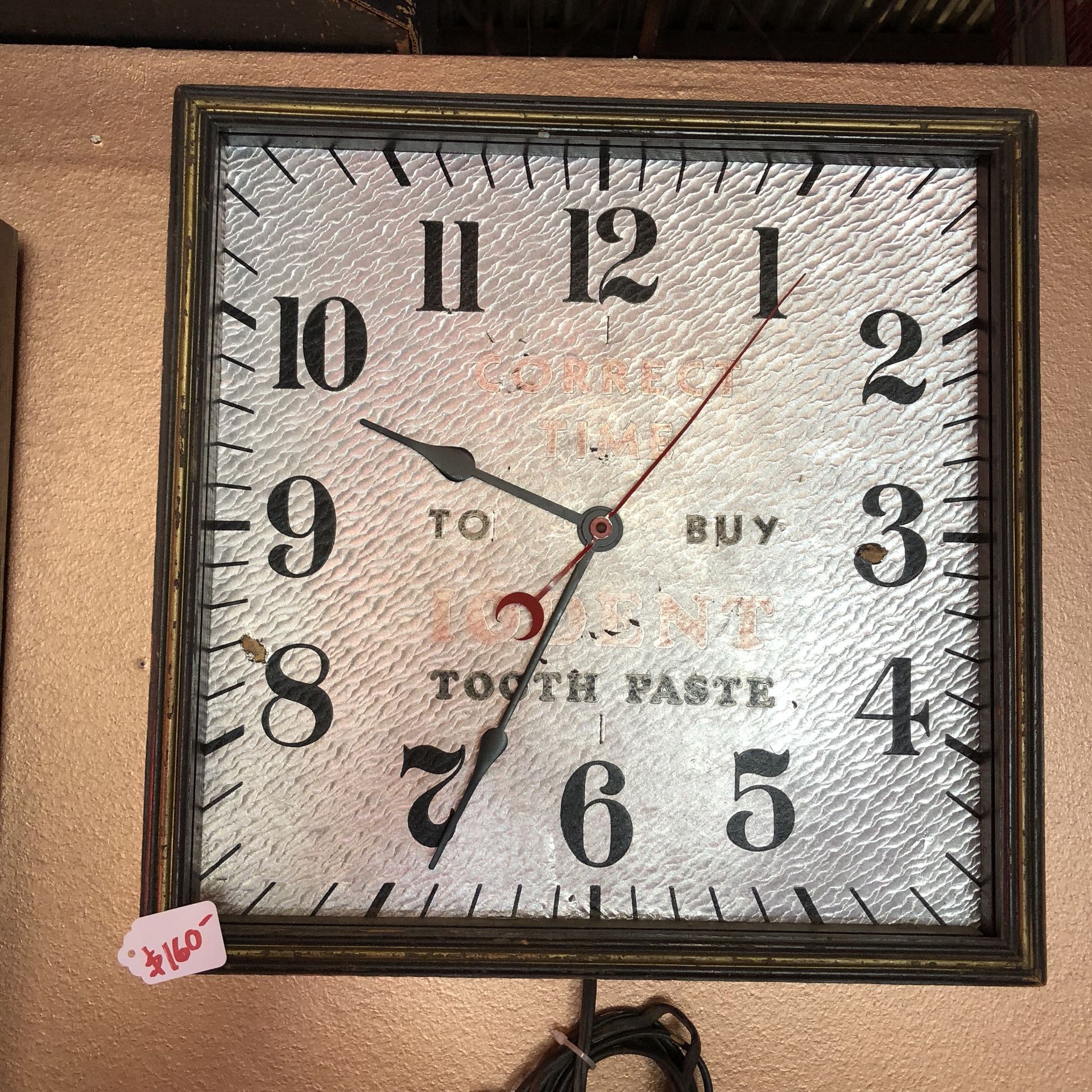 Vintage Iodent Toothpaste Clock