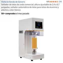 Sellador de latas de soda comercial, altura ajustable de 2.4 a 6.7 pulgadas, sellador automático