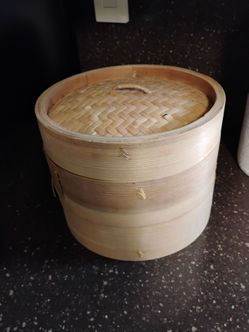BAMBOO 3 TIER FOOD STEAMER 8"