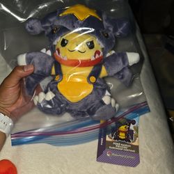 Pokémon Pikachu Garchomp costume plushie