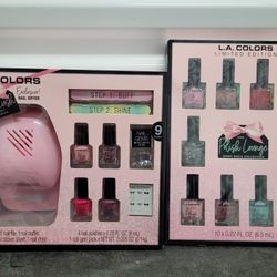 L.A. Colors Mani Glam Manicure set. Nail Polish. Nail Filer. Nail Dryer. Nail Gems. Pintura Para Las Uñas