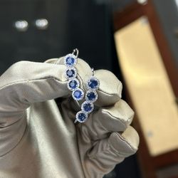 Sapphire Earrings With Diamonds 