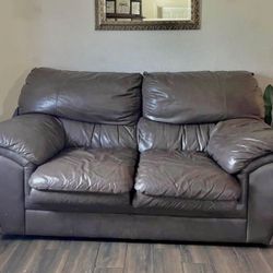 Large Brown Leather Sofas