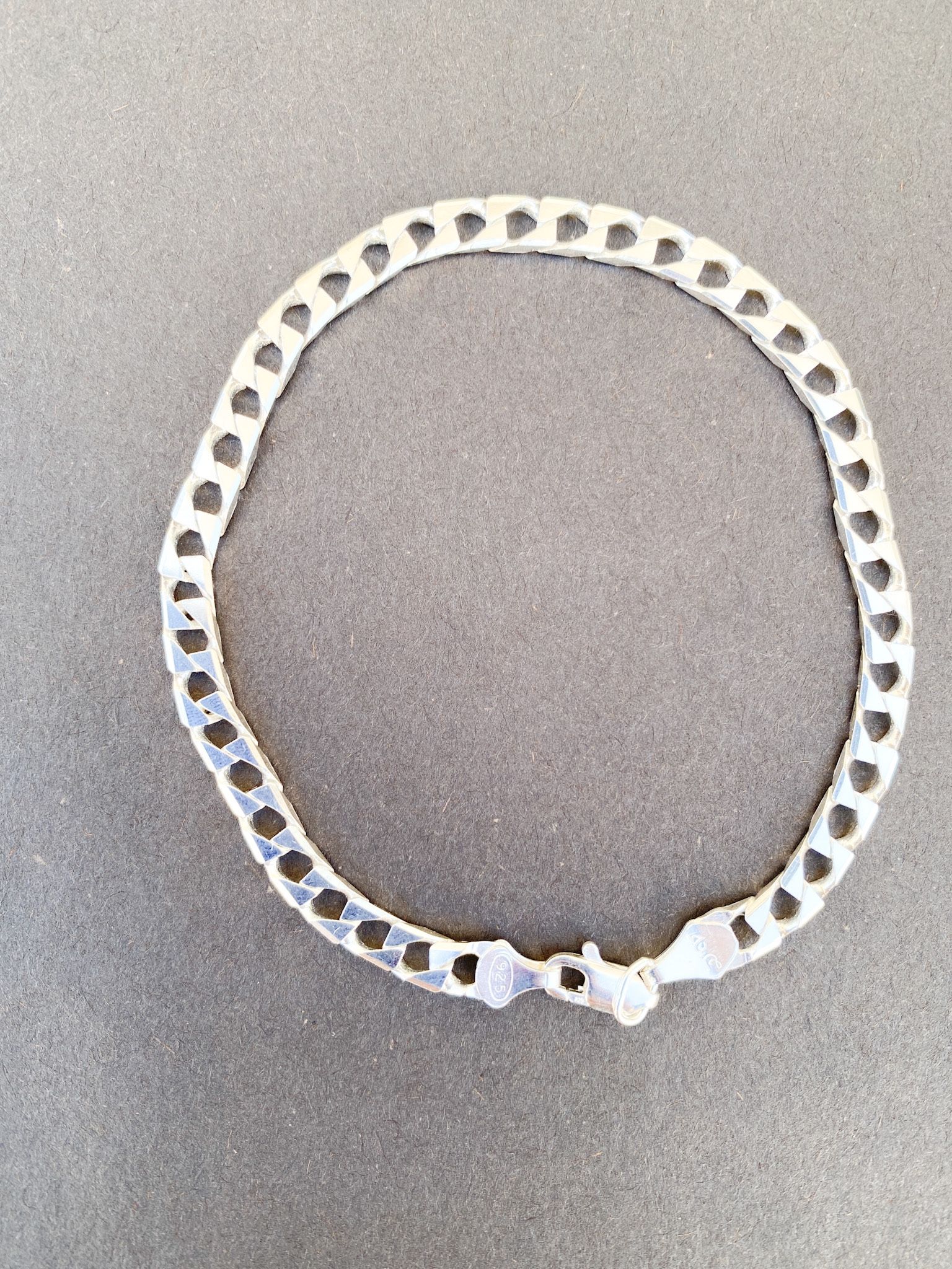 Square Cuban Silver Bracelet