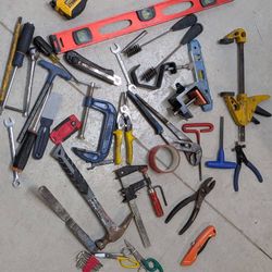 NAVAC Tool Bag w/ Mixed Hand Tools Lot – Levels, Clamps, Pliers, Cutters