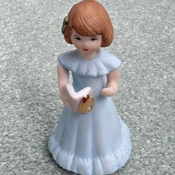 Vintage 1982 Enesco age, 6 brunette porcelain, figuring from the growing up girls collection