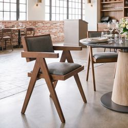 Delhi Gray & Walnut Dining Chair (Set of 2)
