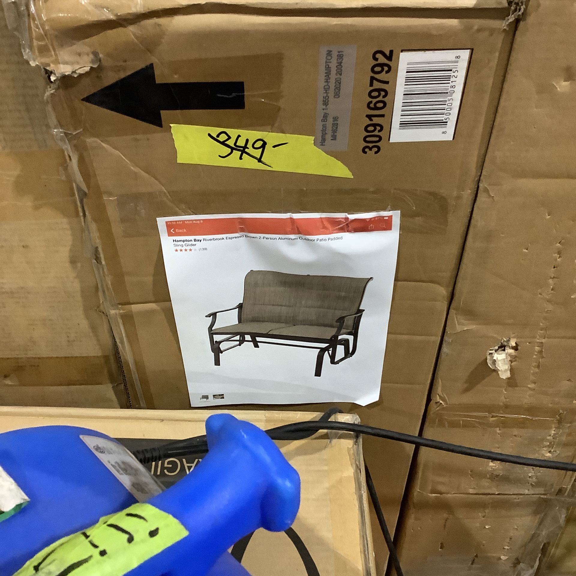 Hampton Bay Riverbrook Espresso Brown Person Aluminum Outdoor